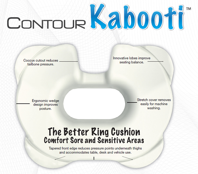 Contour Products Kabooti Coccyx Foam Seat Cushion, Black